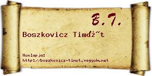 Boszkovicz Timót névjegykártya
